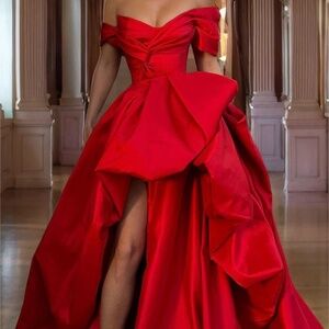 Red Satin Gown